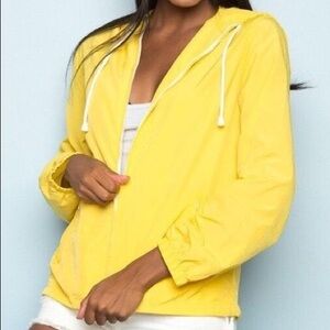 Brandy Melville Yellow Windbreaker Wind Jacket Coat